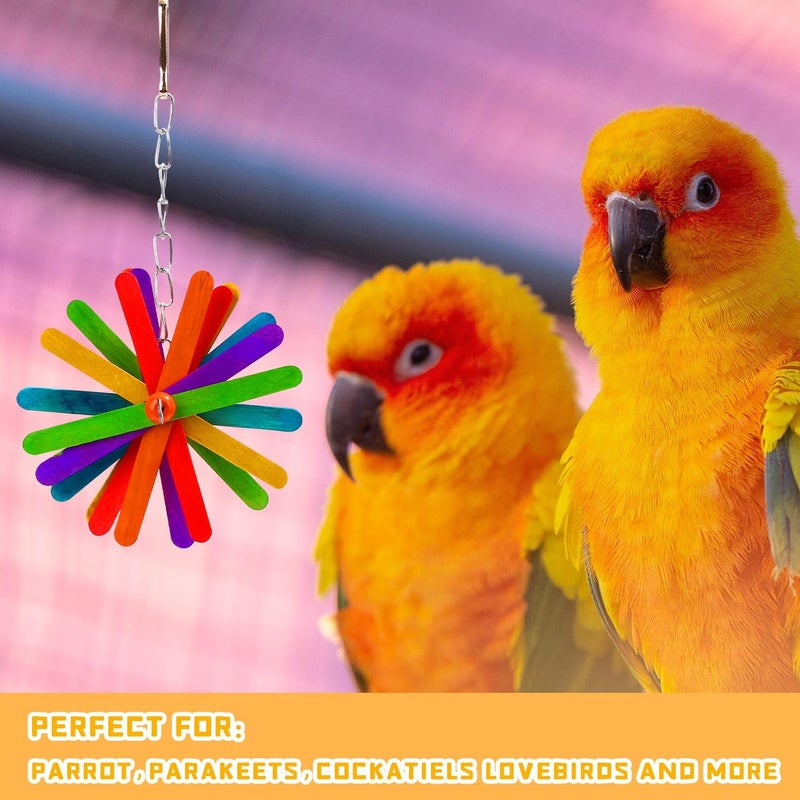 AFUOWER 5PCS Bird Toys Set for Parrots - Shredding Chewing Foraging Activity Toys Safe for Cockatiel Mynah Finch Lovebirds - Cage Enrichment Accessories - Image 4